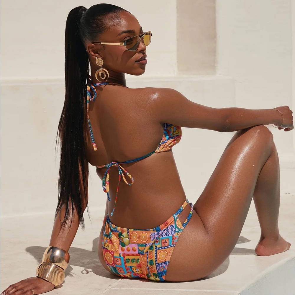 ❥𝖥𝖠𝖲𝖧𝖨𝖮𝖭𝗡𝗢𝗩𝗔: Melanie Fruits 2 Piece Bikini - Orange/Combo - Picture 3 of 7